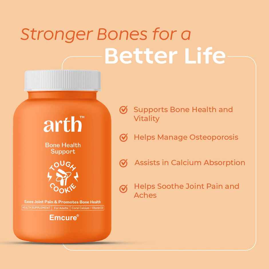 Arth By Emcure Bone Health Supplement | Calcium & Vit D | Supports Bones & Joints