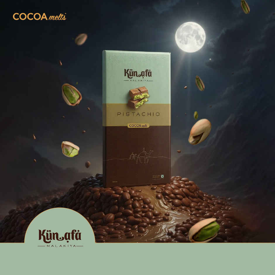 Cocoa Melts Dubai Pistachio Kunafa Chocolate Bar