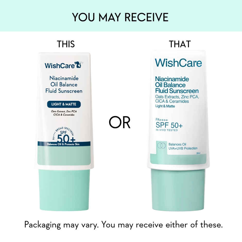 Wishcare Niacinamide Oil-Balance Sunscreen SPF50+ PA++++ In-Vivo Tested Light & Matt Oily Skin