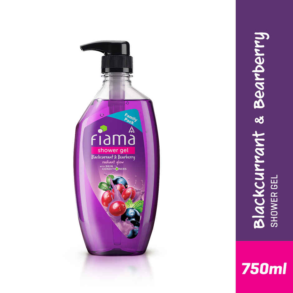 Fiama Body Wash Shower Gel Blackcurrant & Bearberry, with Skin Conditioners for Radiant Glow