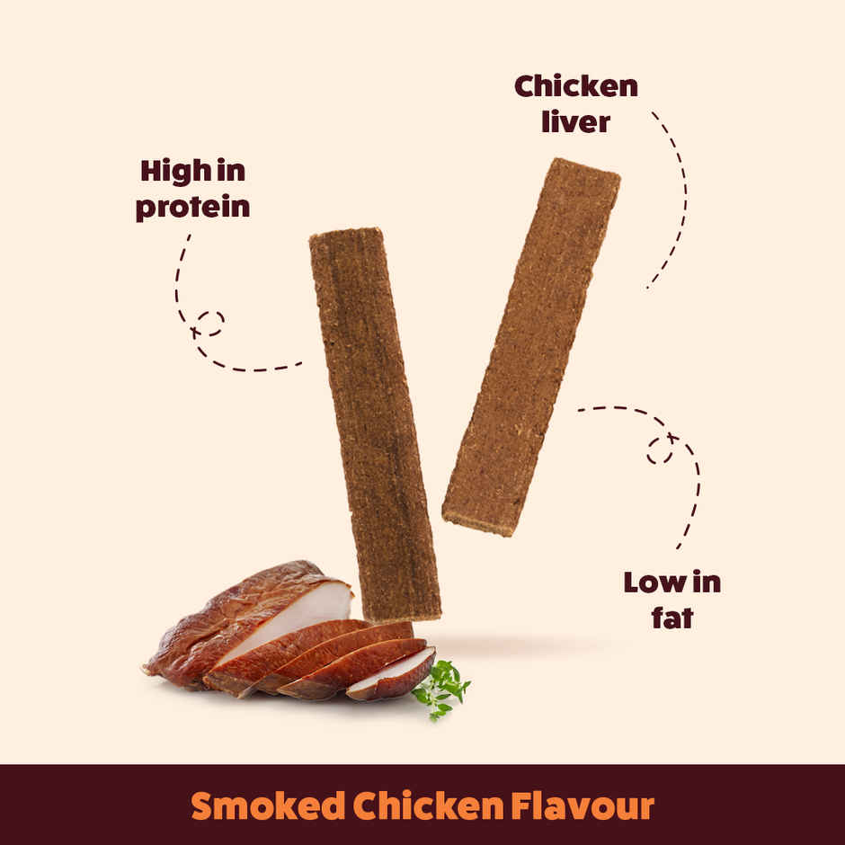HUFT Chewbarks Smoked Chicken Soft Chew Strips Treat for Dogs