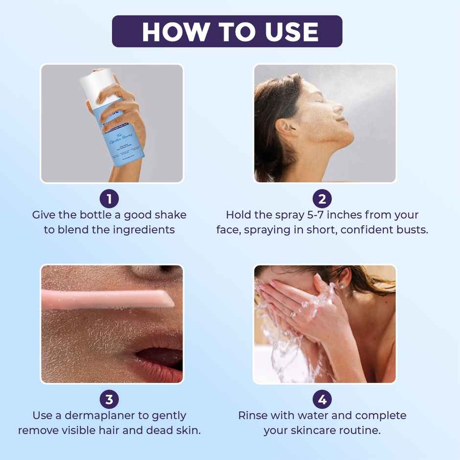 Sanfe Facial Hair Identifier Spray | For Shaving Dermaplaning For Women Prevents Razor Cuts