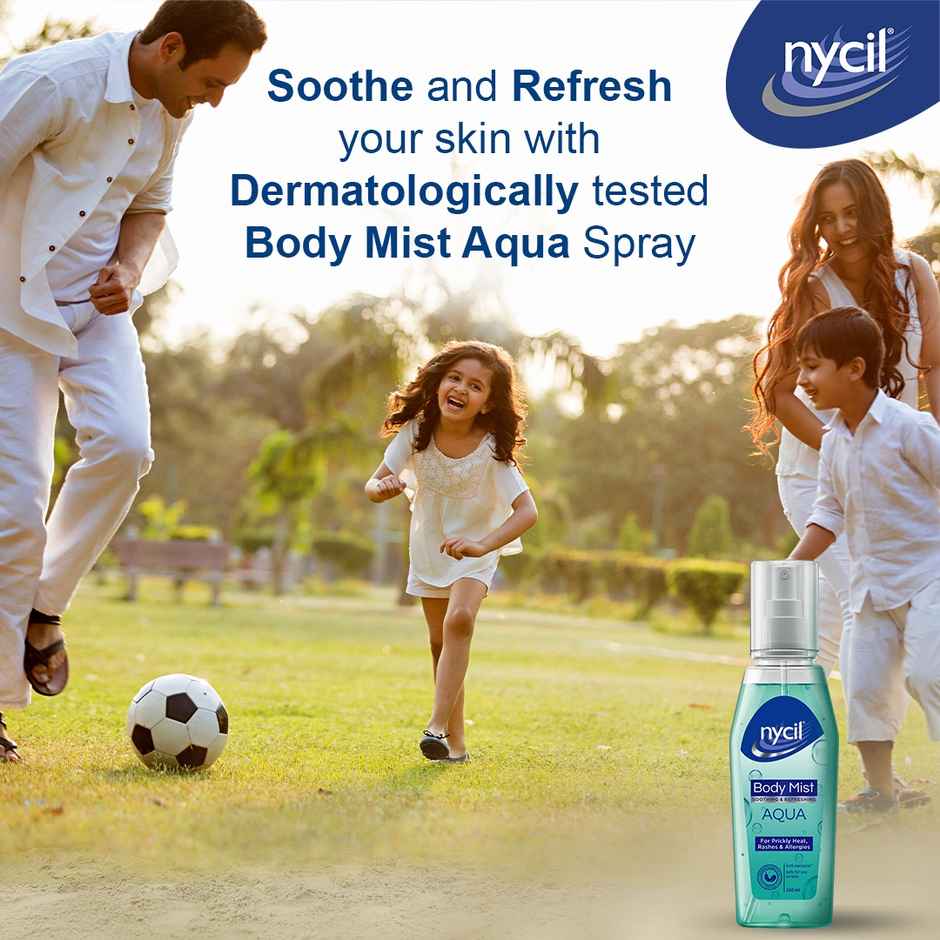 Nycil Soothing & Refreshing Body Mist Aqua For Prickly Heat Rashes & Allergies