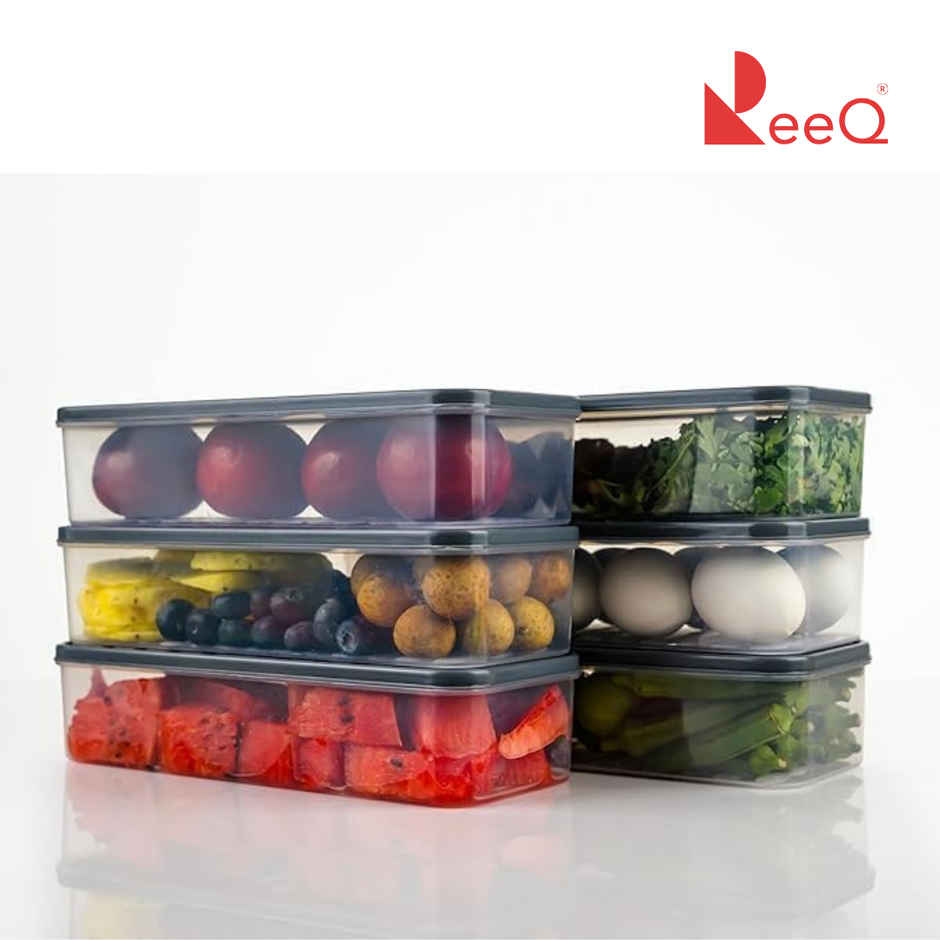ReeQ Fridge Organizer Box Set Stackable Transparent Food Storage Containers