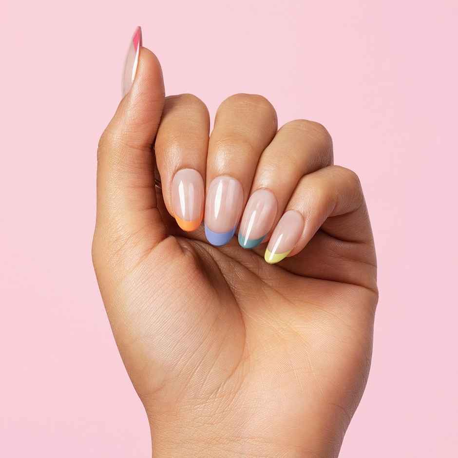 Gush Beauty Nailed It Reusable Luxury Press On Nails | Short Round | Spring | Multicolour