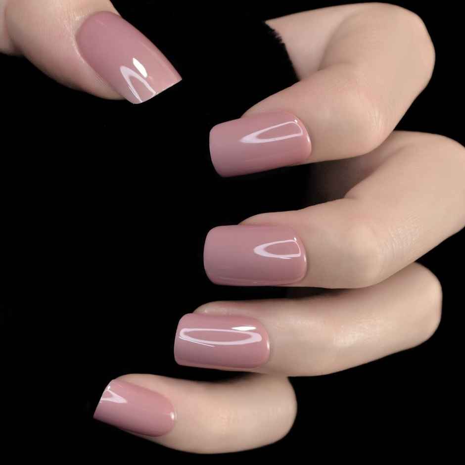 Pep Nails Back To Basics Medium Square Mauve Solid Reusable Press On Nails 24 Nail Tips