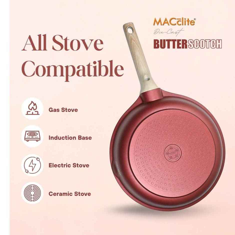 Macclite Non-Stick Frying Pan | 28 cm | Glass Lid | Induction Compatible