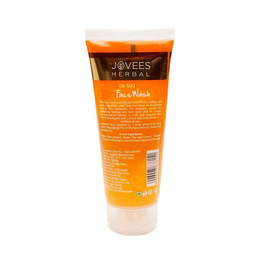 Jovees Herbal De-Tan Face Wash | Brightens And De-Tans Skin | Clarifies
