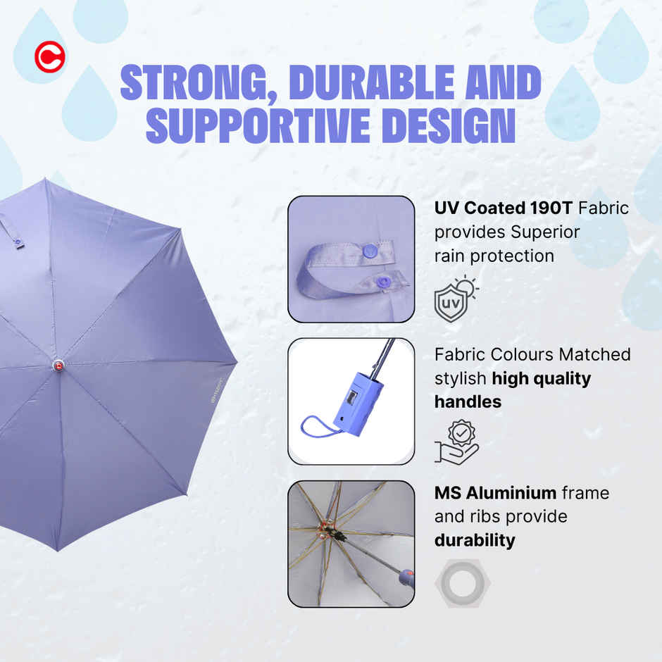 Citizen 2 Fold 21 Inch Purple Mono Silver Umbrella