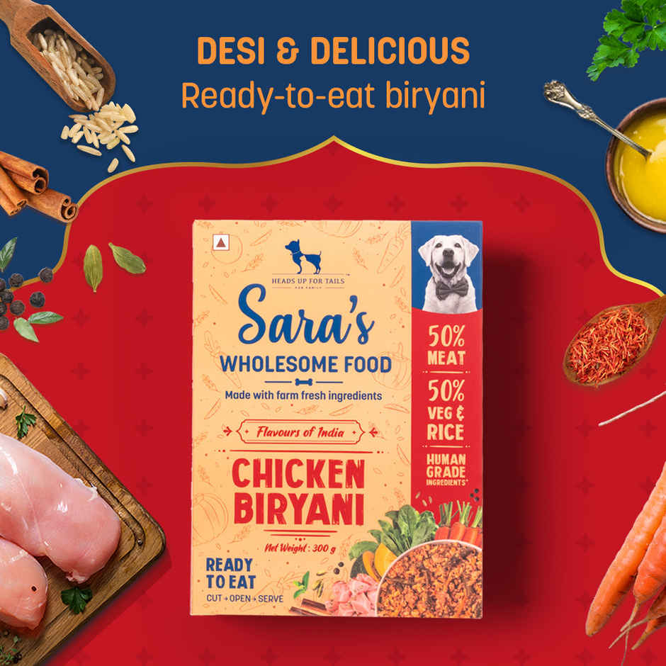 HUFT Sara's Wholesome Food Chicken Biryani Dog Food Pack