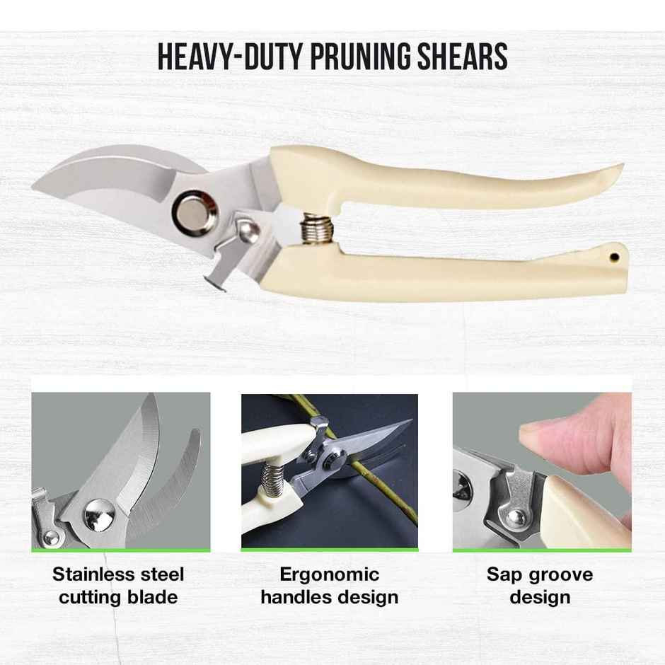 Cinagro Hand Pruner, Heavy Duty Gardening Tool, Plant Cutter for Home Garden