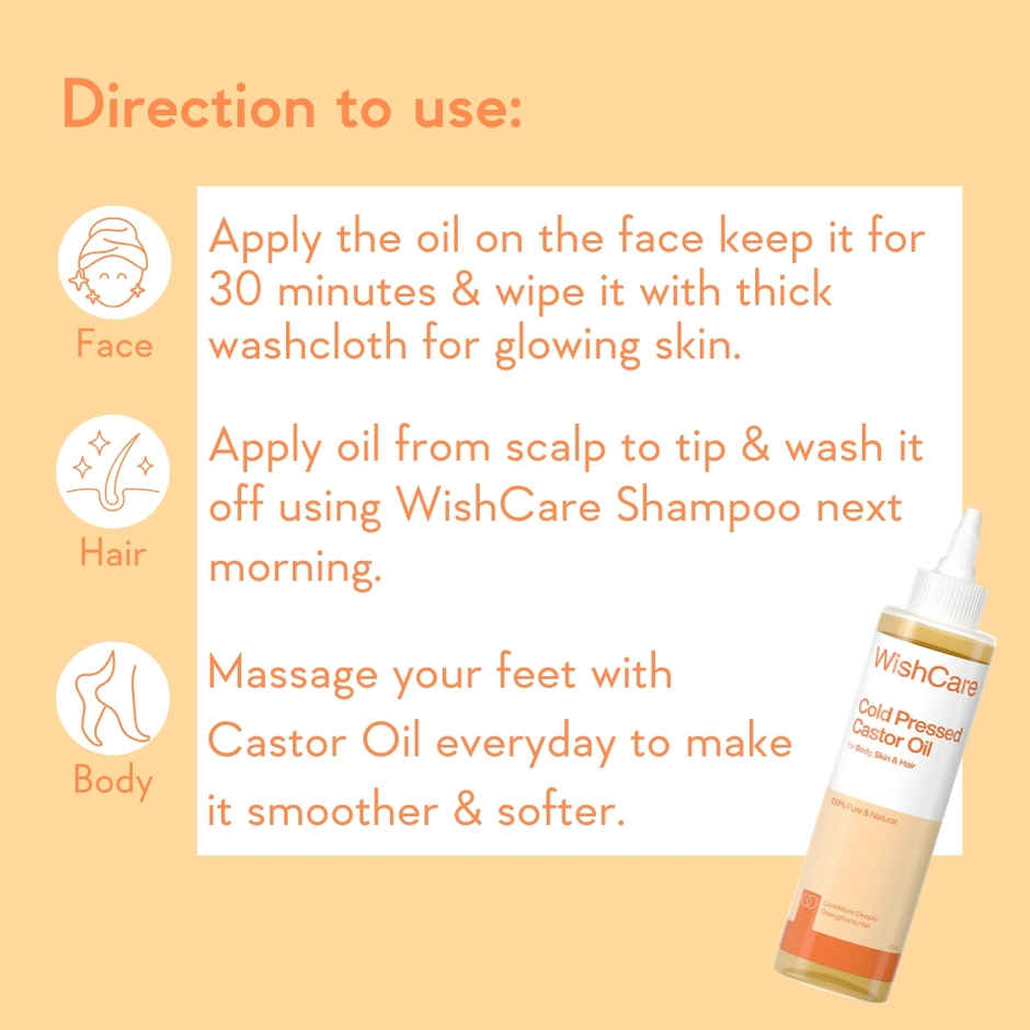 Wishcare 100% Pure Cold Pressed Castor Oil