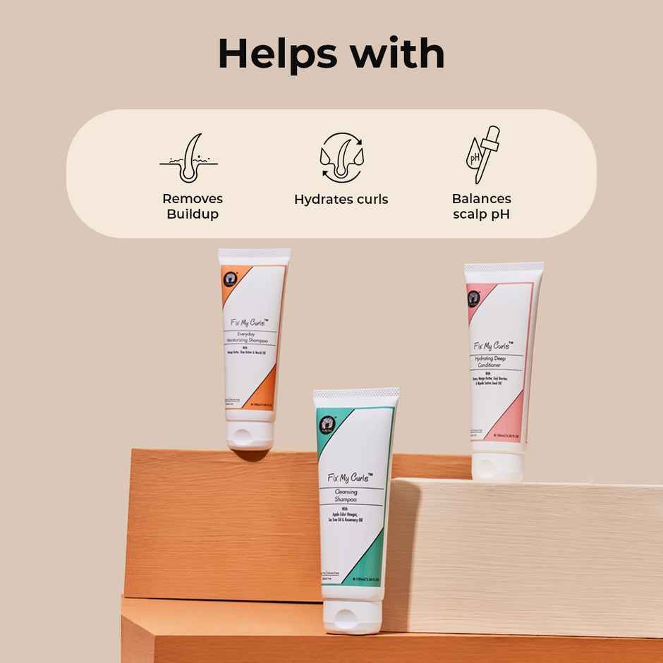 Fix My Curls Wash Day Bundle| Cleansing Shampoo, Moisturizing Shampoo & Hydrating Deep Conditioner