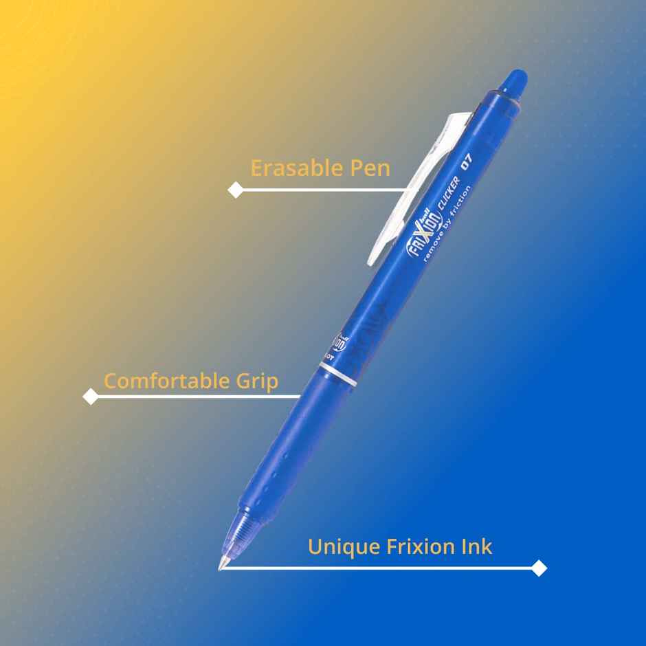Pilot Frixion Clicker 0.7Mm Fine Point Pen | Blue Ink, 1 Pcs