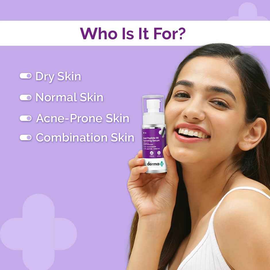 The Derma Co Snail Mucin Peptide 96 Hydrating Serum with Niacinamide & Peptide for Moisturized Skin