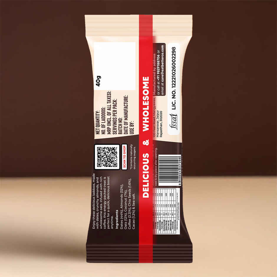 Eat Better Co Coffee & Almond Laddoos High Protein, Truly Natural