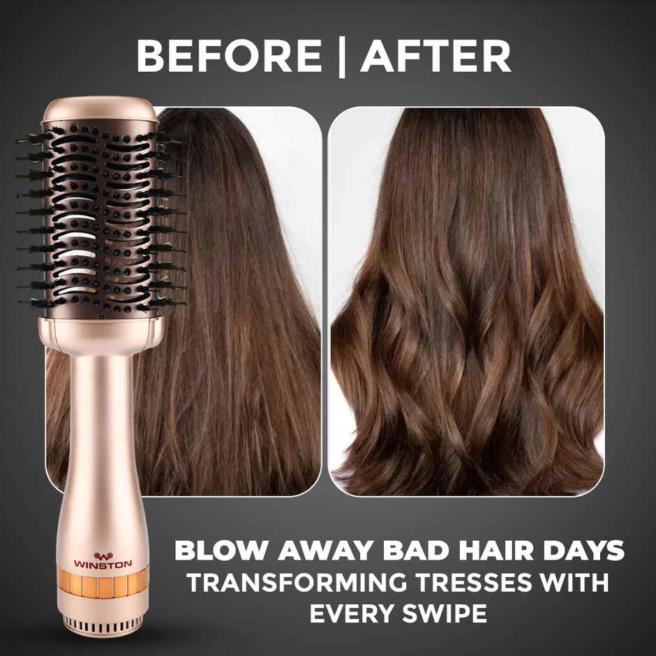 Winston 2 In 1 Hair Styling Blow Brush For Women - 1200 Watts (Gold)