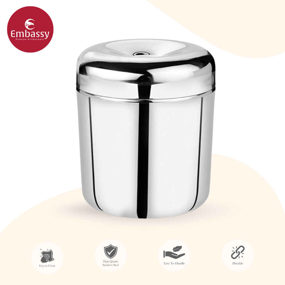 Embassy Premium Canister Set / Storage Containers / Dabba, 3 Sizes (325,500,650 Ml) Stainless Steel