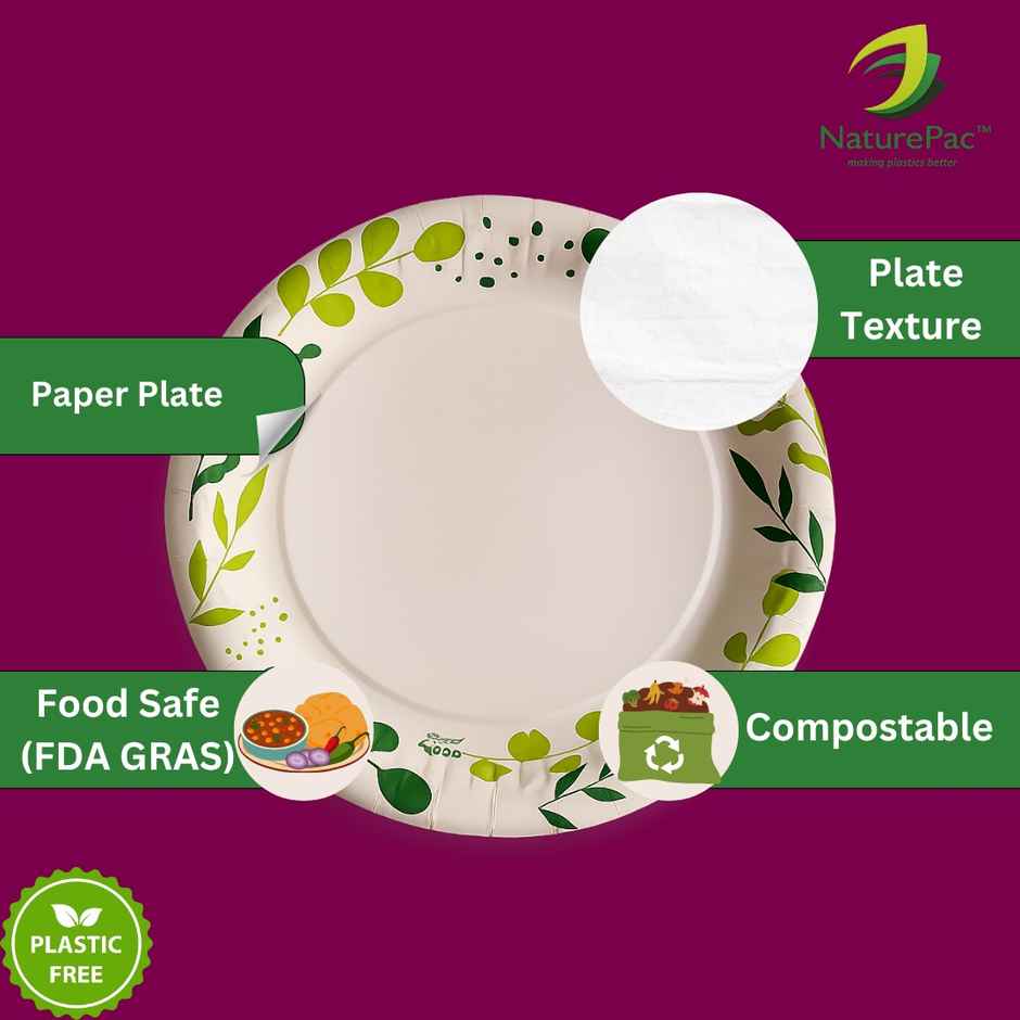 Printed Paper Plate | 7 inch | Assorted | Naturepac