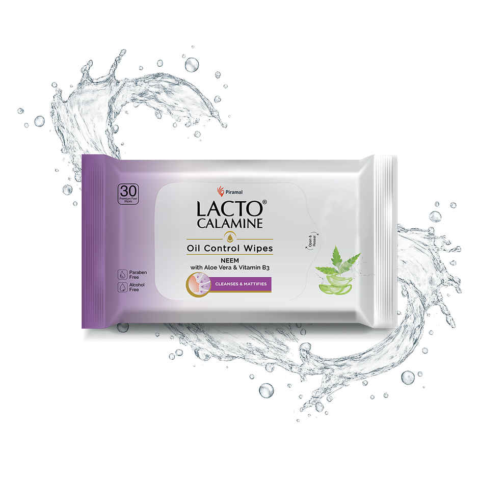 Lacto Calamine Oil Control Wipes With Neem Vitamin B3 | 30 Pulls Per Pacl
