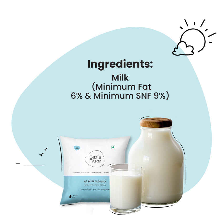 Sid's Farm A2 Buffalo Fresh Milk (Pouch) Combo