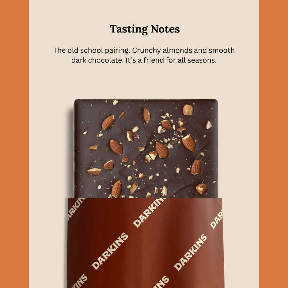 Darkins Sugar Free Dark Chocolate 70% | Almond Crunch