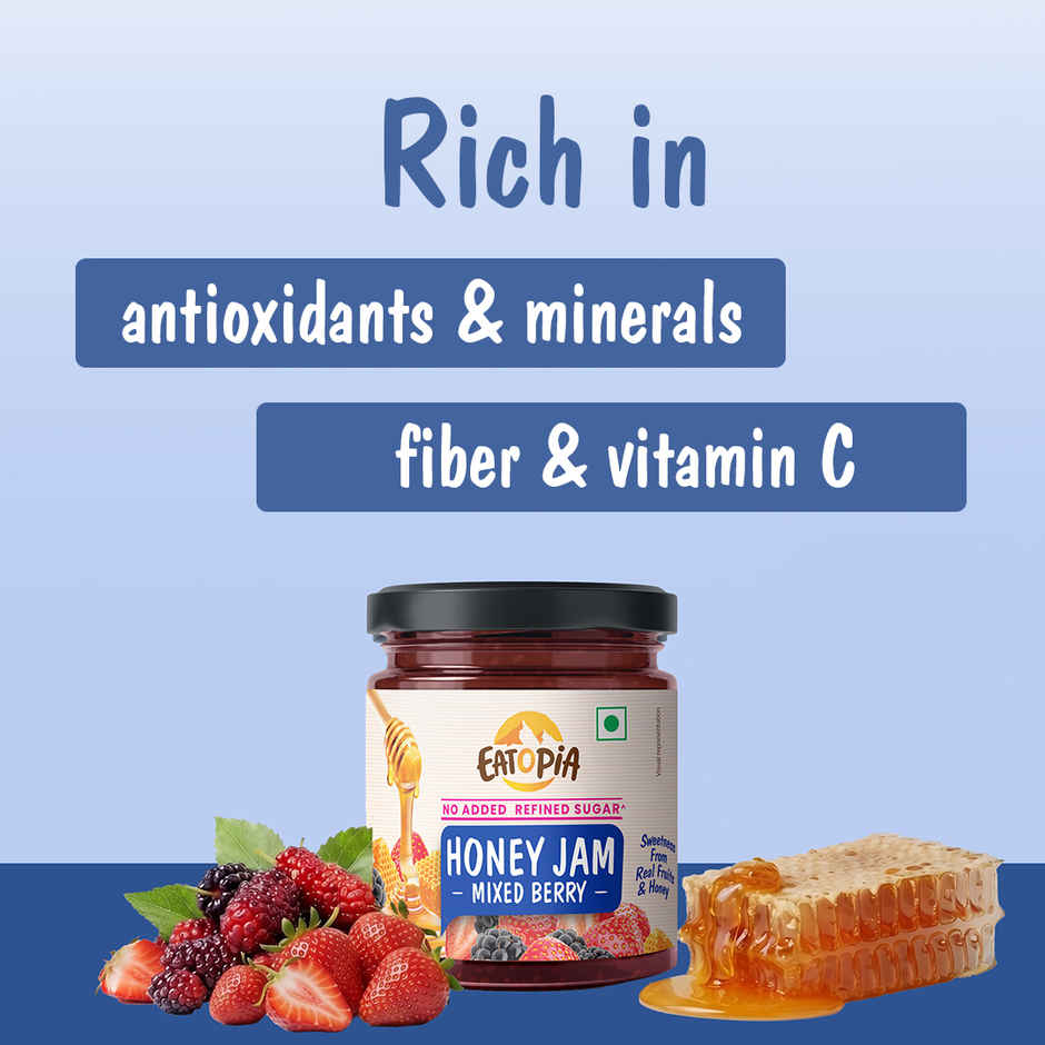 Eatopia Healthy Mixed Berry Honey Jam (No Refined Sugar & Preservatives )