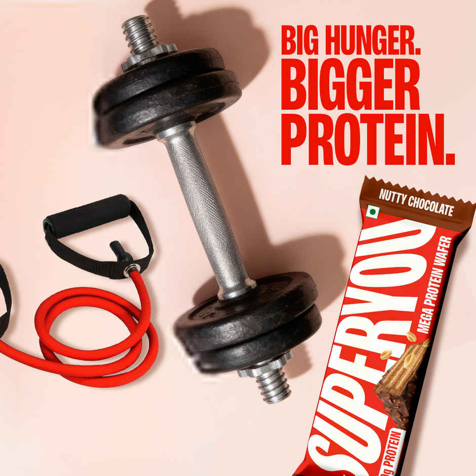 SuperYou 20g Protein Mega Wafer | Nutty Chocolate | Made With Atta & Jowar, No Added Sugar, No Palm Oil