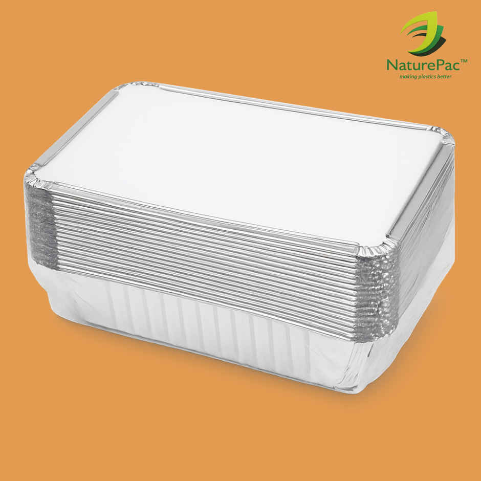 Naturepac Foil Container + Lid 750 ml | Sturdy & Practical