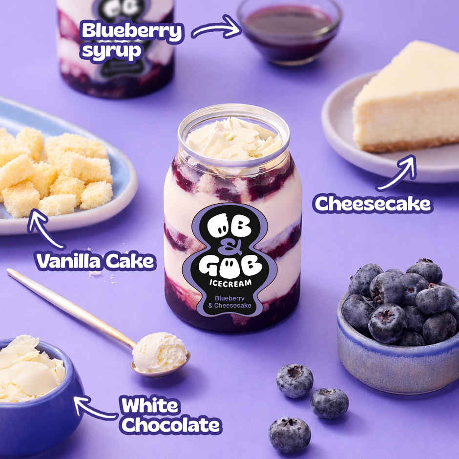 OB & GOB Blueberry & Cheesecake Ice Cream Sundae Combo
