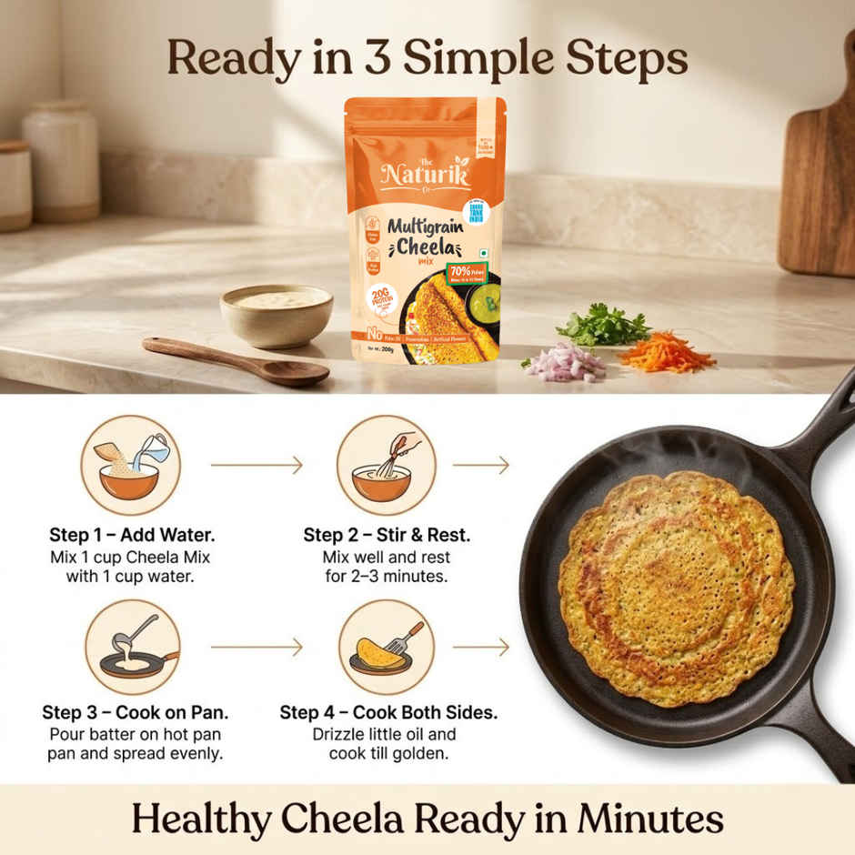 The Naturik Co Multigrain High Protein Chilla Mix | Instant Healthy Breakfast & Weight Loss
