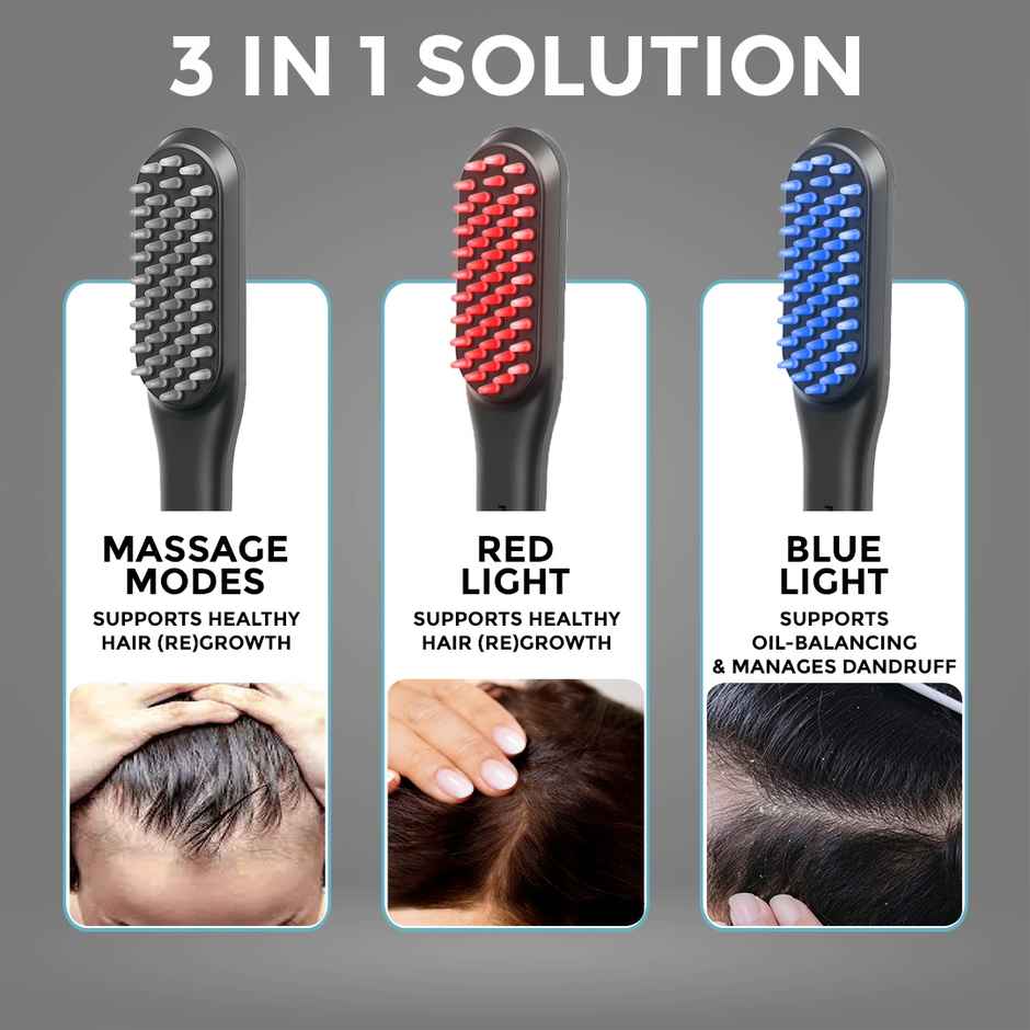 Winston Led Comb For Hair Therapy And Growth For Men And Women - Grey