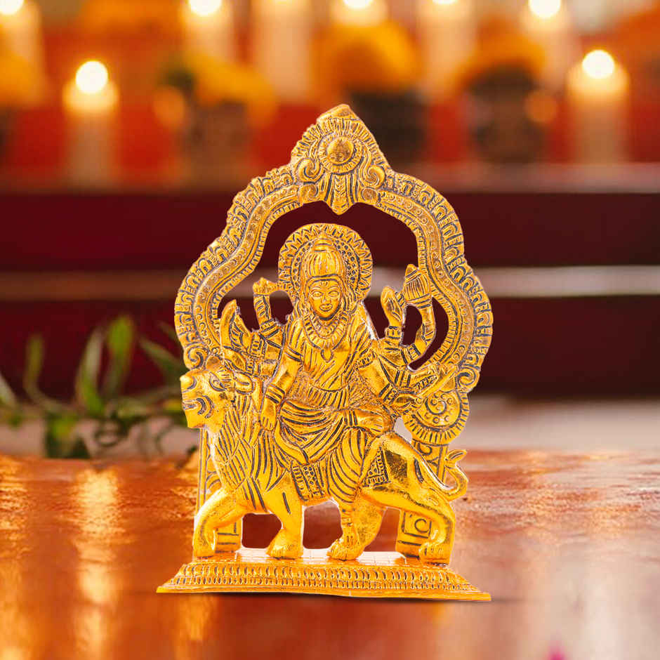 Sherawali Maa Mehrab Design | Gold Polish | Devnidhi