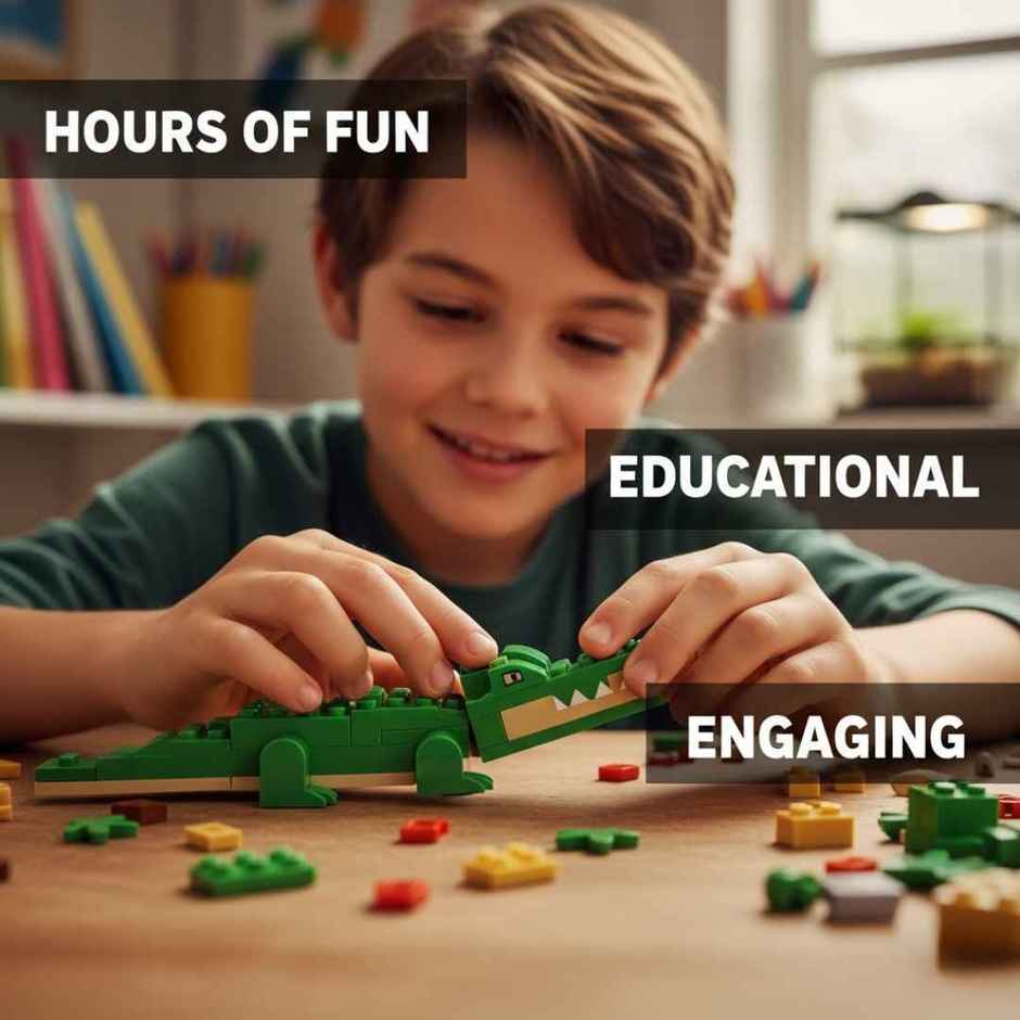 Apex Wild Animals Building Blocks 194 Pieces | Crocodile, Chameleon & Snake