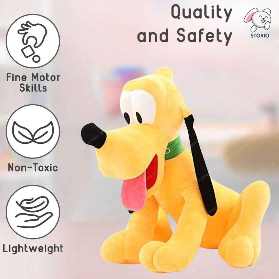 Storio Pluto Sitting Plush Soft Toy Cute Kids Animal Home Decor Boys/Girls - 30 cm