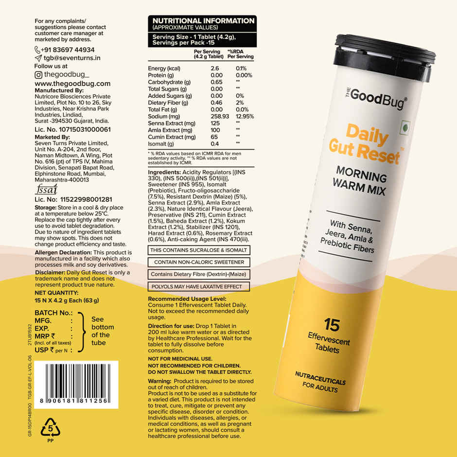 The Good Bug Gut Cleanse Effervescent Tablets Improves Probiotic Activity, Gut Healt