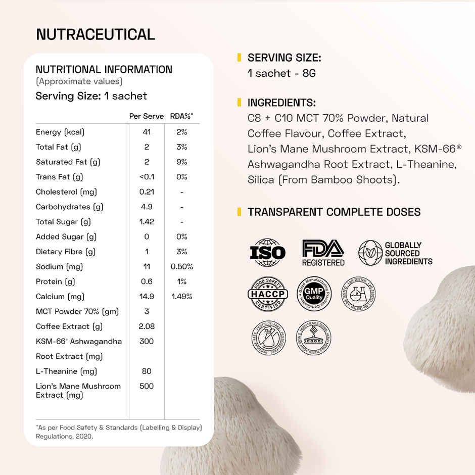 Ace Blend Lion's Mane Shroom Light Organic Coffee Premix