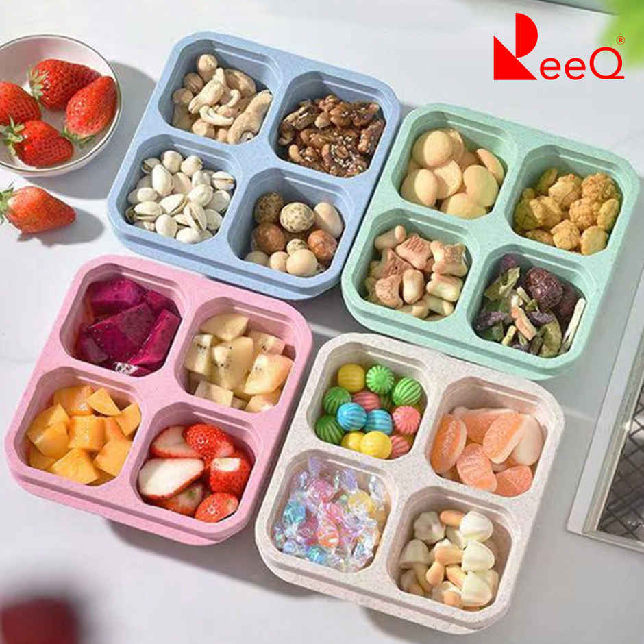 ReeQ Bento Snack Tray 4 Compartment Set