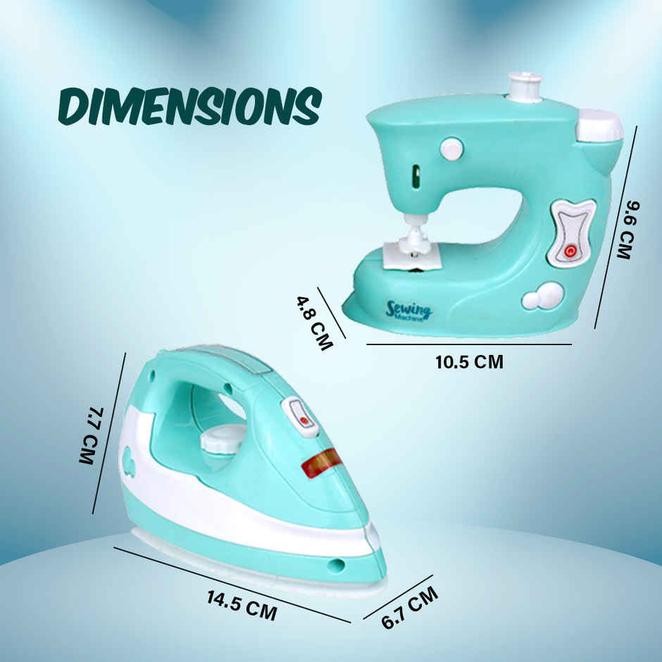 Anz Toy Green Iron & Sewing Machine