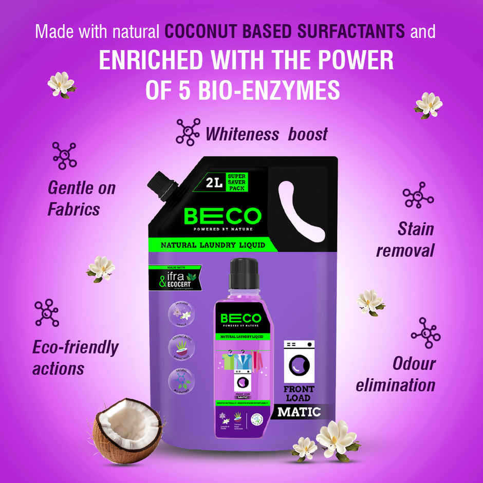 BECO Front Load Laundry Detergent Liquid Refill Pouch