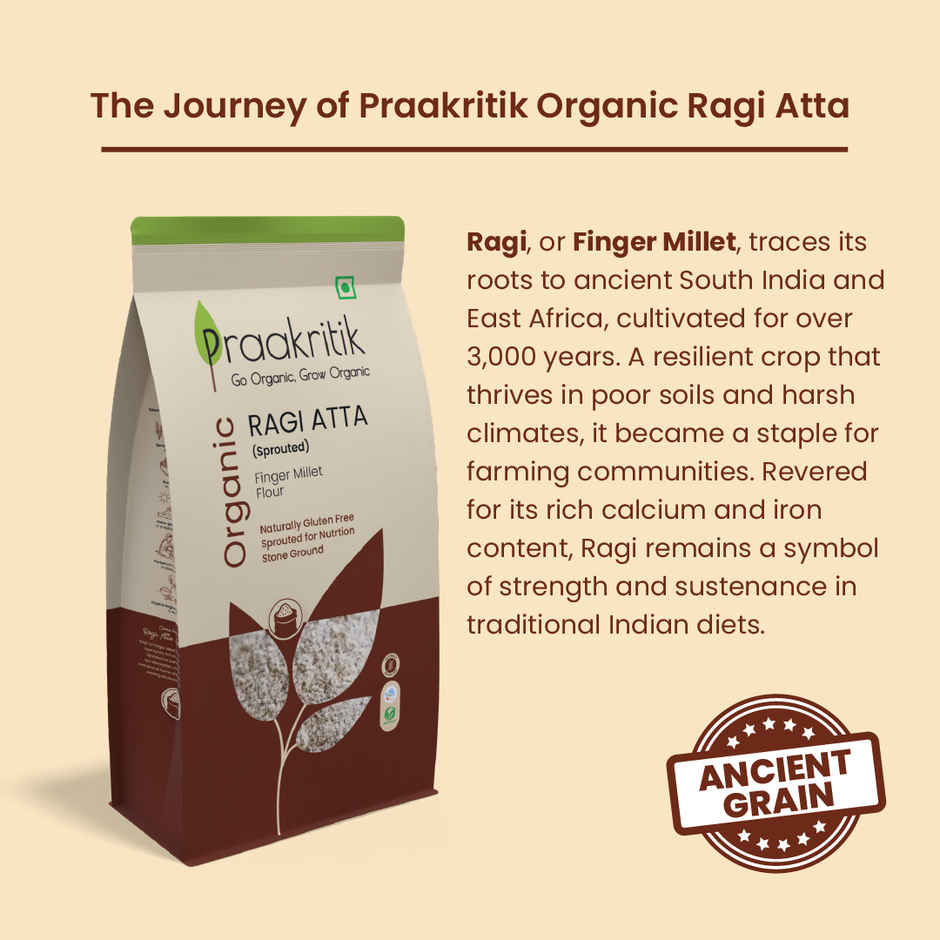 Praakritik Organic Sprouted Ragi Atta