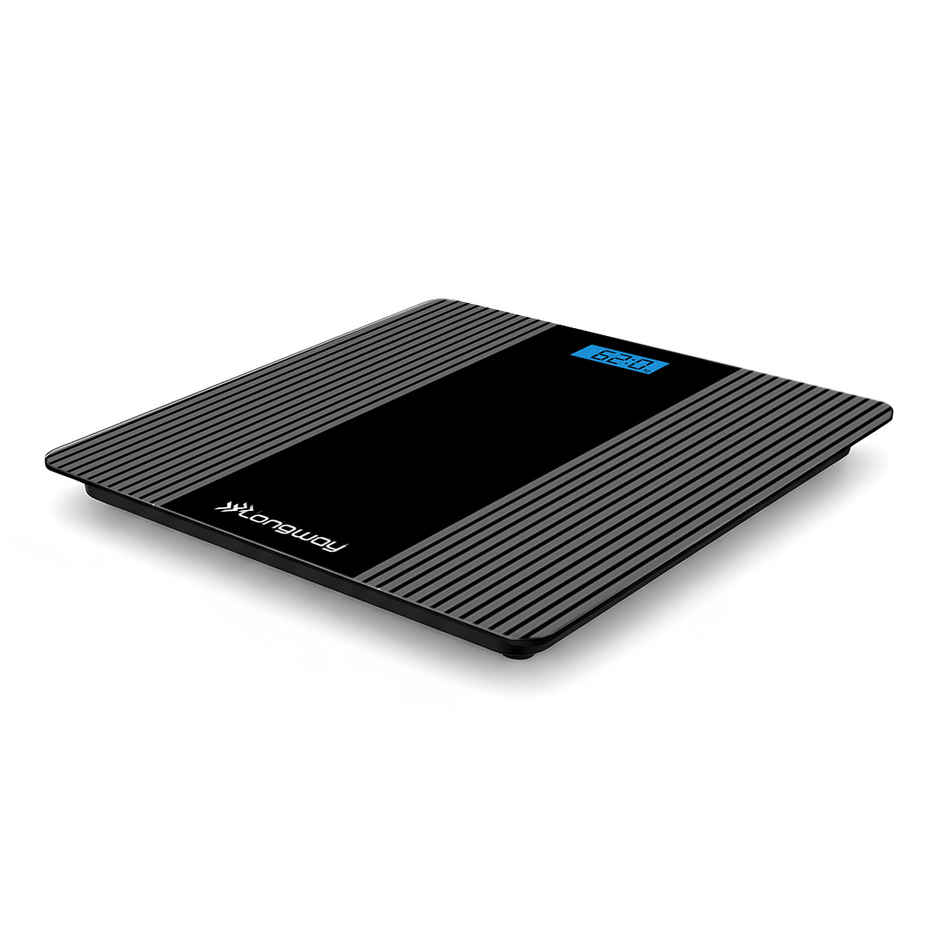 Longway Weight Machine for Home | Digital Bathroom Scale for Human Body Weight , Black, Strive