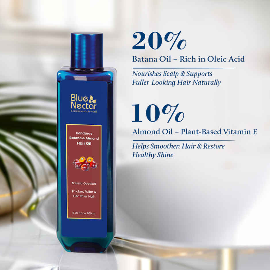 Blue Nectar Batana Hair Growth Oil | Plant Based Moisturizer for Fuller & Thicker Hair