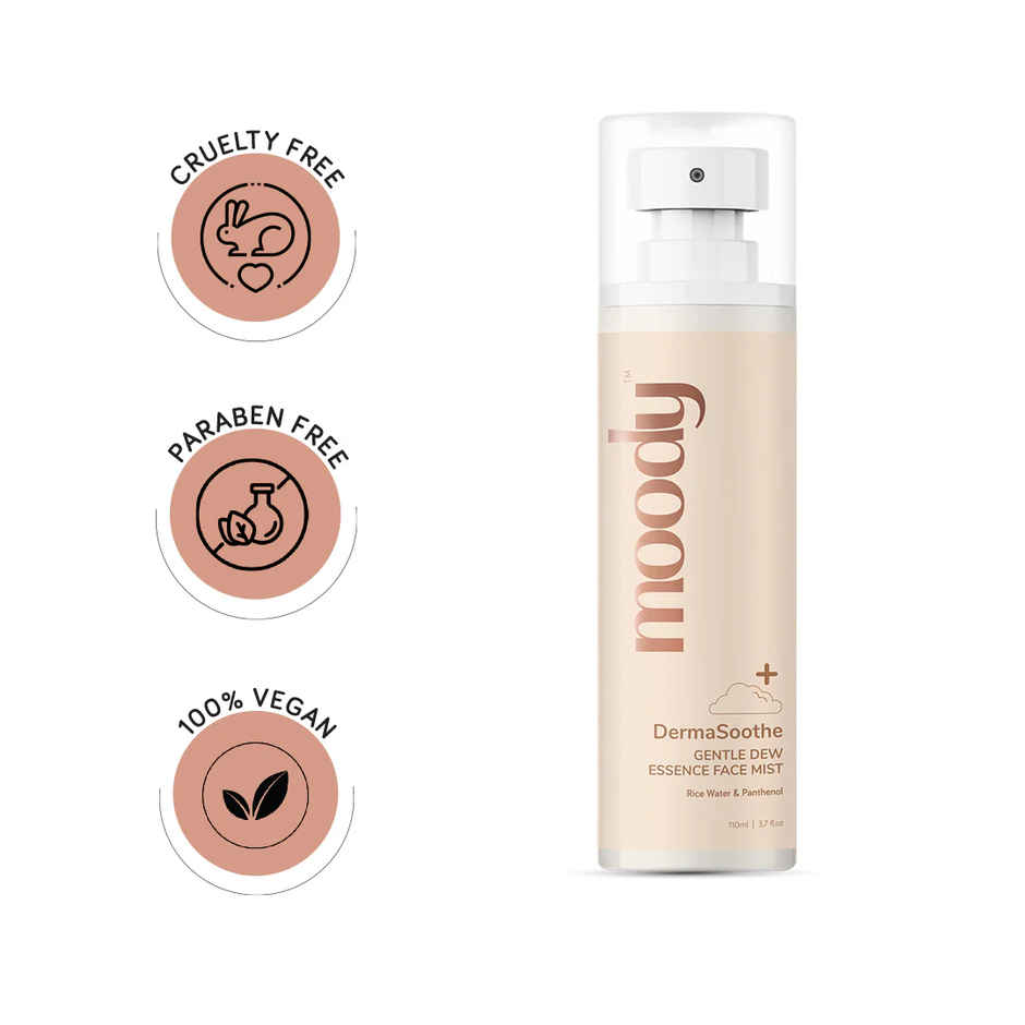 Moody DermaSoothe Brightening Face Mist & Essence Toner with Rice & Ceramides 