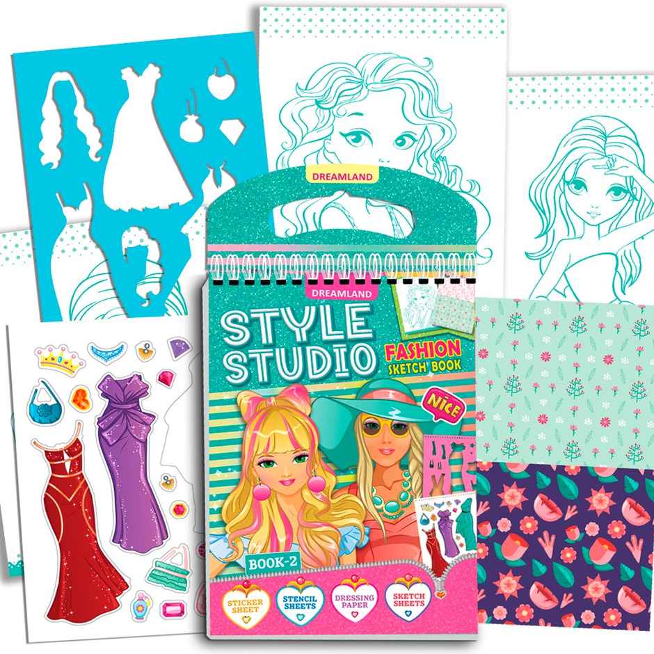 Style Studio Fashion Sketch Activity Book | Sticker Sheets, Stencil Sheets & Sketch Pages