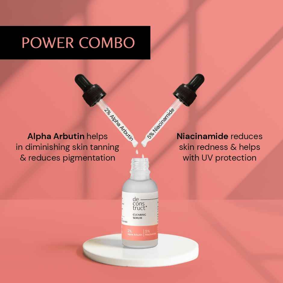 Deconstruct 5% Niacinamide 2% Alpha Arbutin Clearing Serum | Reduces Dark Spots, Pigmentation