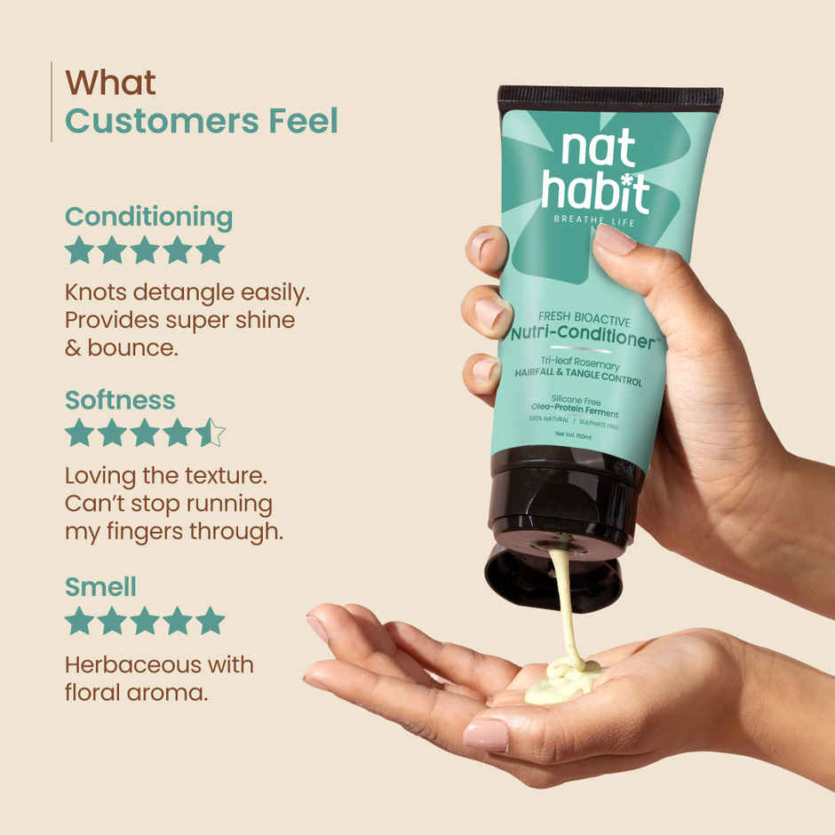 Nat Habit Anti-Hair Fall Rosemary Conditioner For Women & Men, Hair Tangle Control Sulphate
