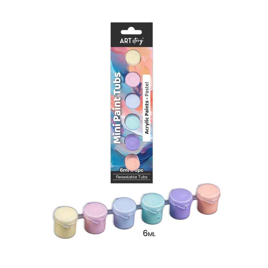 Itsy Bitsy Mini Paint Tubs Acrylic Paint Pastel 6 ml x 6 shades LB
