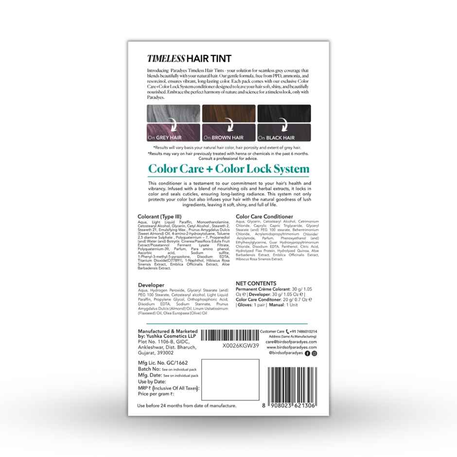 Paradyes Mini Rich Burgundy Timeless Hair Tint for Complete Grey Coverage