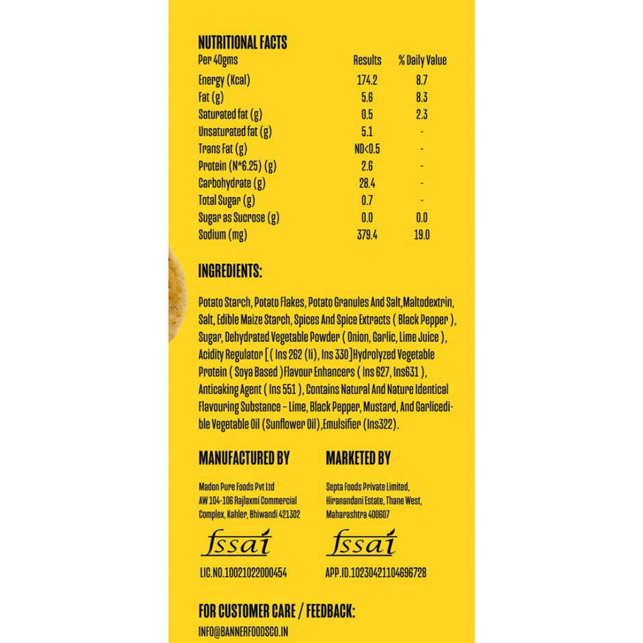 Banner & Co Lemon & Pepper Popped Chips